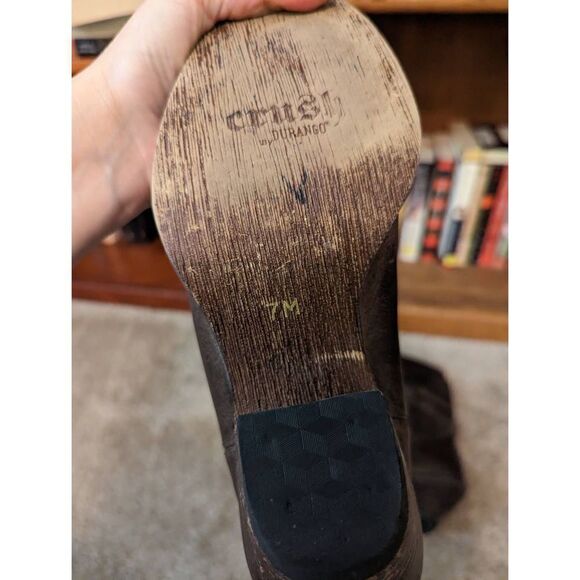 Durango crush distressed leather women's slouch cowboy boot sz 7 euc - Picture 6 of 8